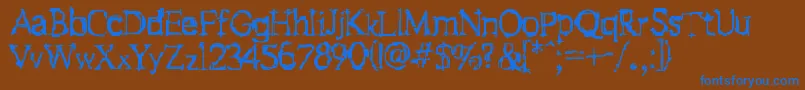 F Stein  Font – Blue Fonts on Brown Background