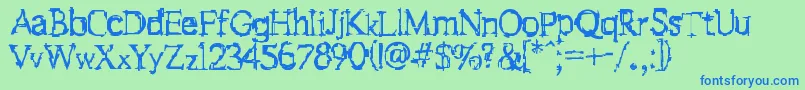 F Stein  Font – Blue Fonts on Green Background