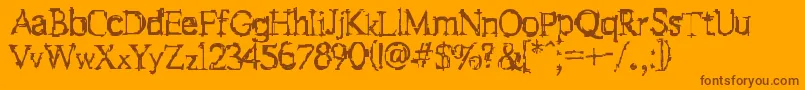 F Stein  Font – Brown Fonts on Orange Background