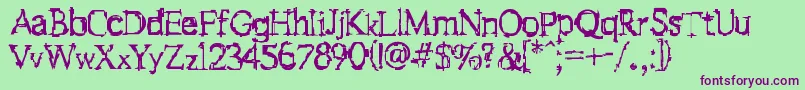 F Stein  Font – Purple Fonts on Green Background