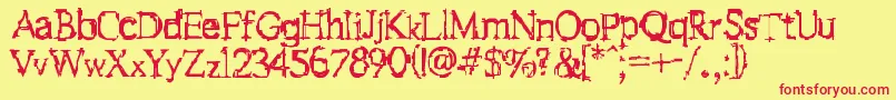 F Stein  Font – Red Fonts on Yellow Background