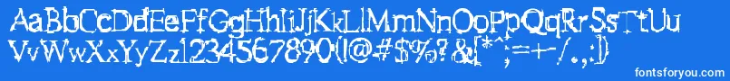 F Stein  Font – White Fonts on Blue Background