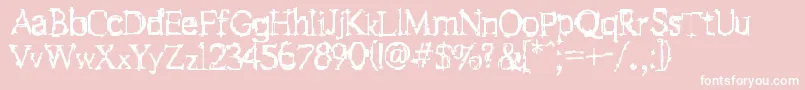 フォントF Stein  – ピンクの背景に白い文字