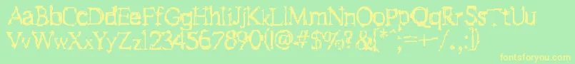 F Stein  Font – Yellow Fonts on Green Background