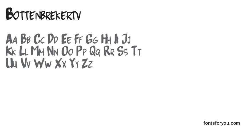 Czcionka Bottenbrekertv – alfabet, cyfry, specjalne znaki