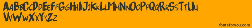 Bottenbrekertv-Schriftart – Schwarze Schriften auf orangefarbenem Hintergrund