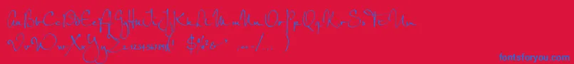 PetrascriptefRegular Font – Blue Fonts on Red Background