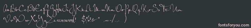 フォントPetrascriptefRegular – 黒い背景にピンクのフォント