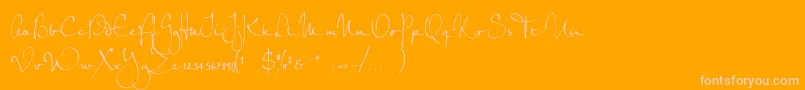PetrascriptefRegular Font – Pink Fonts on Orange Background