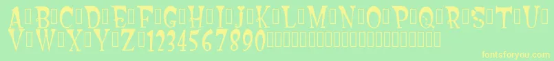 BacktowonderlandRegular Font – Yellow Fonts on Green Background