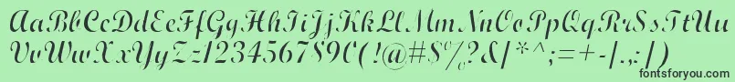 Шрифт WrexhamScriptLight – чёрные шрифты на зелёном фоне