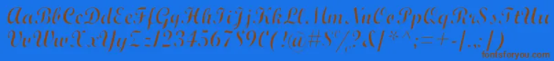 WrexhamScriptLight Font – Brown Fonts on Blue Background