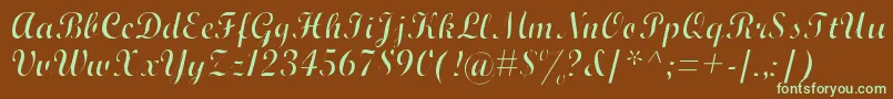 WrexhamScriptLight Font – Green Fonts on Brown Background