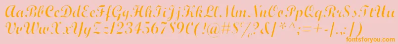 WrexhamScriptLight Font – Orange Fonts on Pink Background