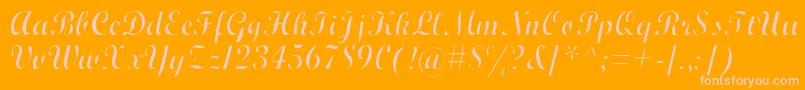 Fonte WrexhamScriptLight – fontes rosa em um fundo laranja