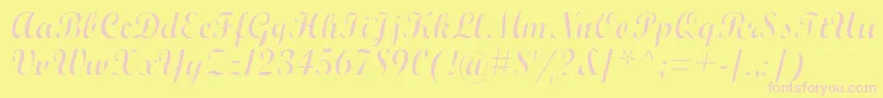 WrexhamScriptLight-Schriftart – Rosa Schriften auf gelbem Hintergrund