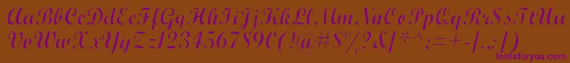 WrexhamScriptLight Font – Purple Fonts on Brown Background