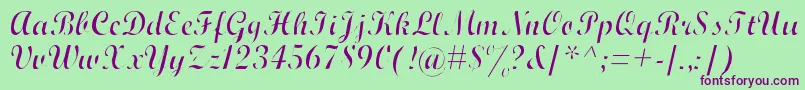 WrexhamScriptLight Font – Purple Fonts on Green Background