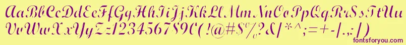WrexhamScriptLight Font – Purple Fonts on Yellow Background