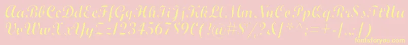 WrexhamScriptLight Font – Yellow Fonts on Pink Background