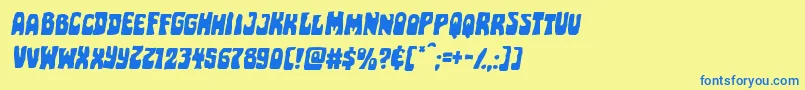 Pocketmonsterexpandital Font – Blue Fonts on Yellow Background