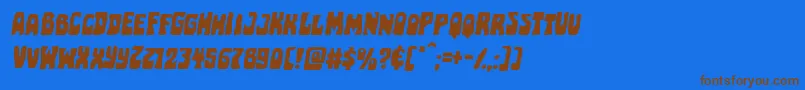 Pocketmonsterexpandital Font – Brown Fonts on Blue Background