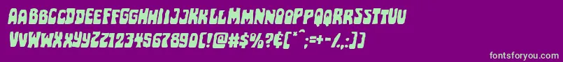 Pocketmonsterexpandital Font – Green Fonts on Purple Background