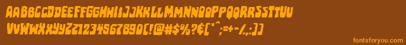 Pocketmonsterexpandital Font – Orange Fonts on Brown Background