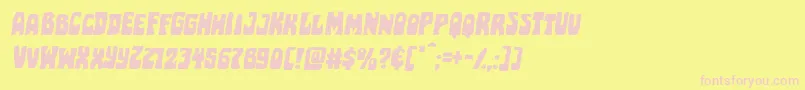 Pocketmonsterexpandital Font – Pink Fonts on Yellow Background