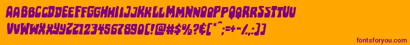 Шрифт Pocketmonsterexpandital – фиолетовые шрифты на оранжевом фоне