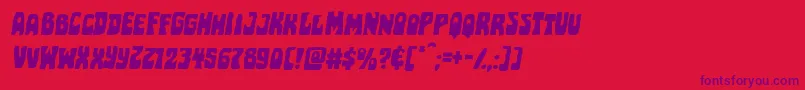 Pocketmonsterexpandital-Schriftart – Violette Schriften auf rotem Hintergrund