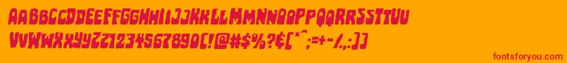 Pocketmonsterexpandital Font – Red Fonts on Orange Background