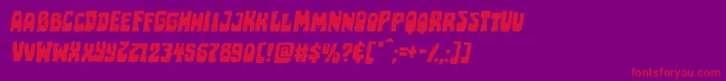 Шрифт Pocketmonsterexpandital – красные шрифты на фиолетовом фоне
