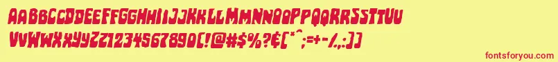 Pocketmonsterexpandital Font – Red Fonts on Yellow Background