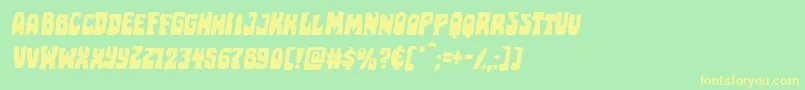 Pocketmonsterexpandital Font – Yellow Fonts on Green Background