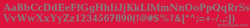 フォントMatiqueSsiBold – 赤い背景に灰色の文字