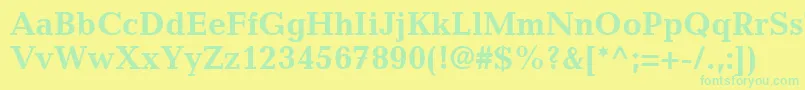 MatiqueSsiBold Font – Green Fonts on Yellow Background