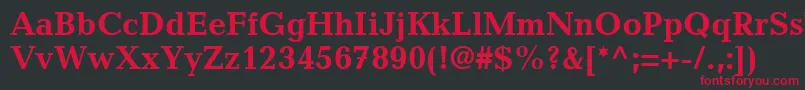 MatiqueSsiBold Font – Red Fonts on Black Background