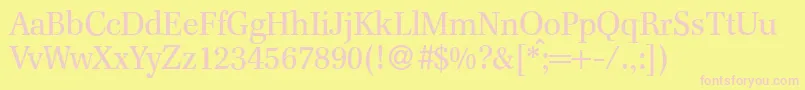Czcionka F820RomanRegular – różowe czcionki na żółtym tle