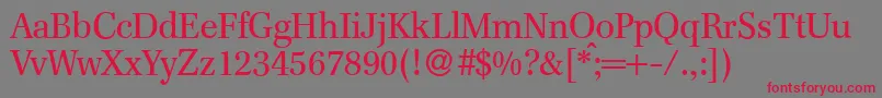 F820RomanRegular Font – Red Fonts on Gray Background