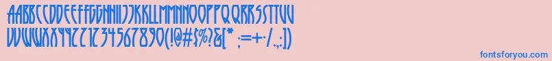 フォントRunytunesrevisitednf – ピンクの背景に青い文字