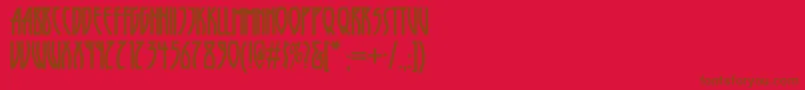 Czcionka Runytunesrevisitednf – brązowe czcionki na czerwonym tle