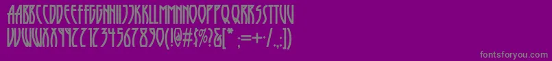 Шрифт Runytunesrevisitednf – серые шрифты на фиолетовом фоне