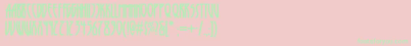 Runytunesrevisitednf-Schriftart – Grüne Schriften auf rosa Hintergrund