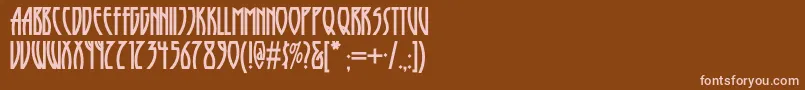 Шрифт Runytunesrevisitednf – розовые шрифты на коричневом фоне