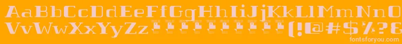 TabaibaWildPersonalUse-Schriftart – Rosa Schriften auf orangefarbenem Hintergrund