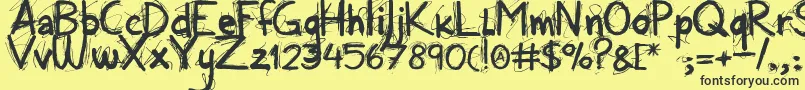 Alloveragain Font – Black Fonts on Yellow Background