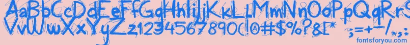 Alloveragain Font – Blue Fonts on Pink Background