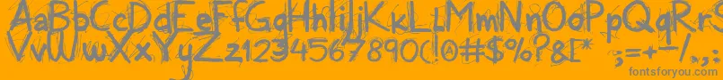 Alloveragain-Schriftart – Graue Schriften auf orangefarbenem Hintergrund