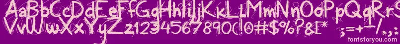 Alloveragain Font – Pink Fonts on Purple Background